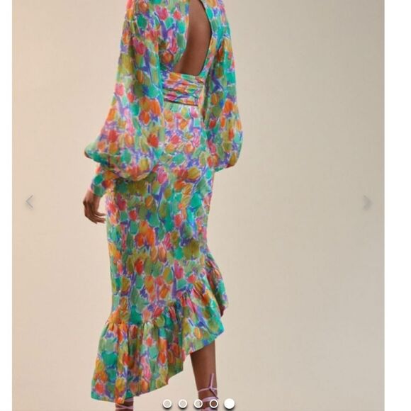 Anthropologie Hope For Flowers Asymmetrical Slim Floral Multicolor Skirt XL‎ - Picture 5 of 16